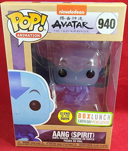 Aang spirit glow in the dark boxlunch earth day exclusive funko #940 (nib)