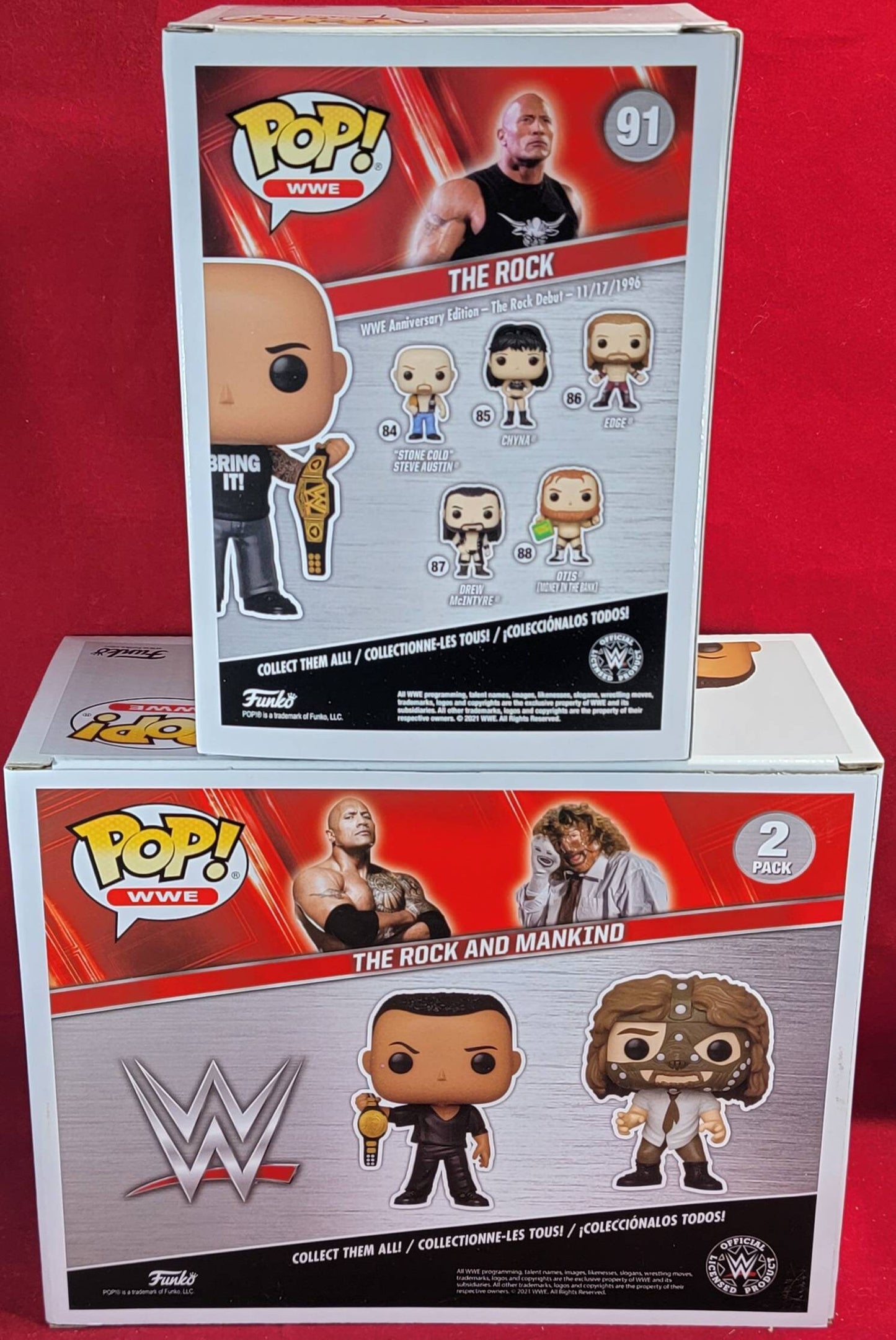 A rock funko set with A mankind funko exclusive (nib)