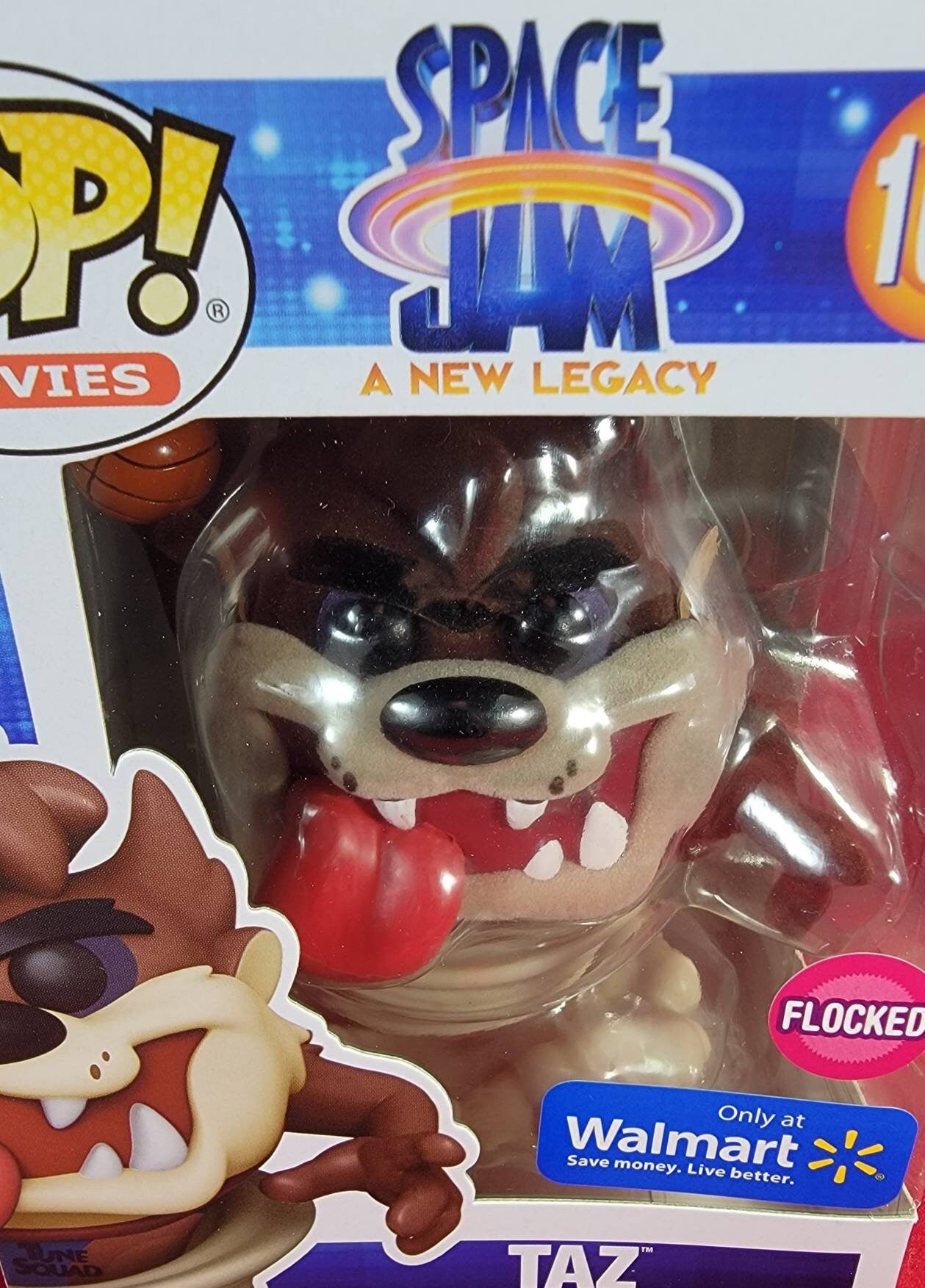 Taz space jam flocked funko # 1092 (nib)