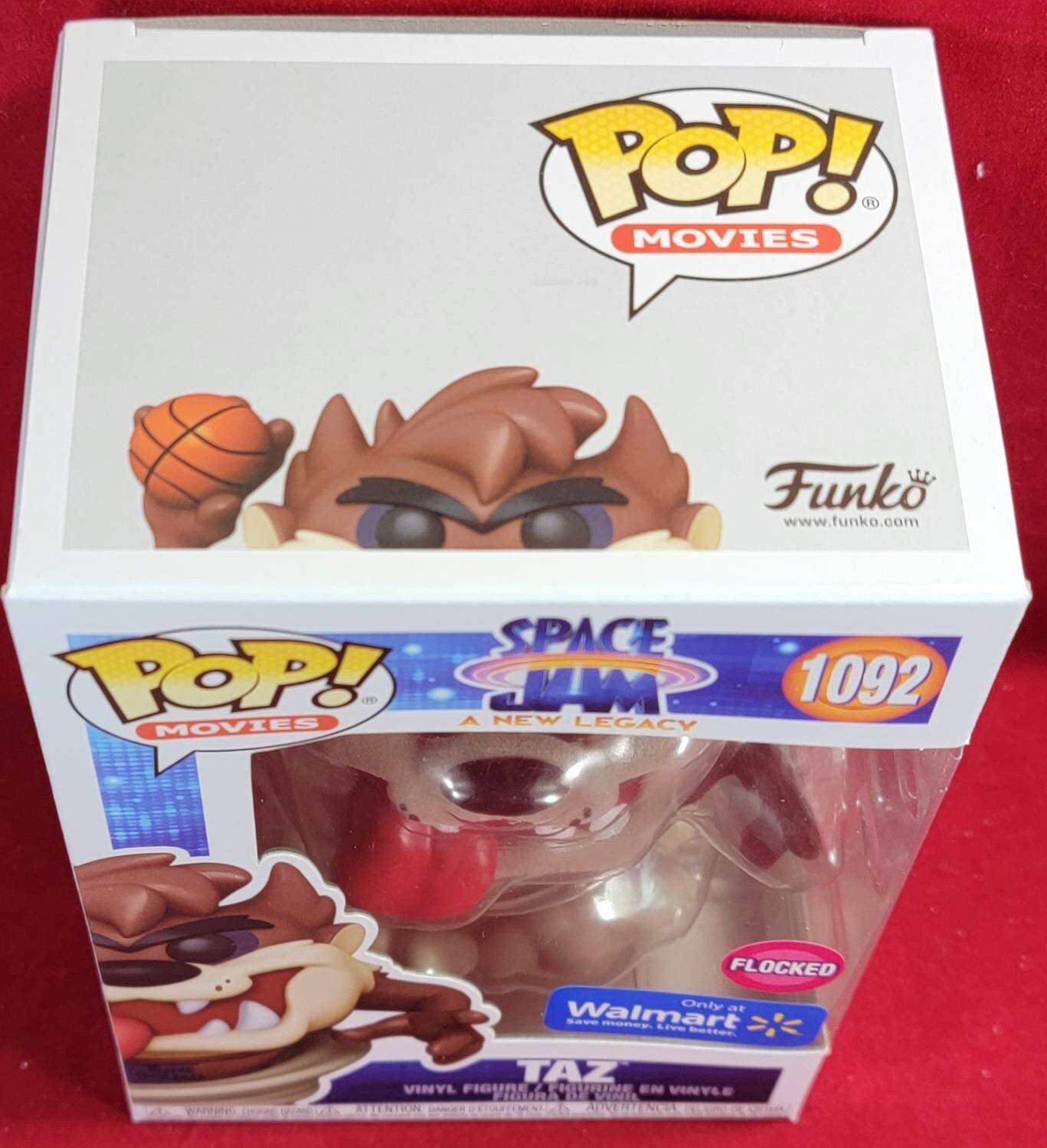 Taz space jam flocked funko # 1092 (nib)