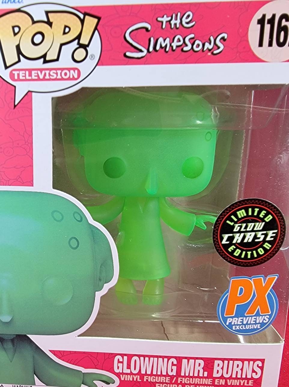 Simpson's glowing Mr. Burns chase px funko # 1162 (nib)