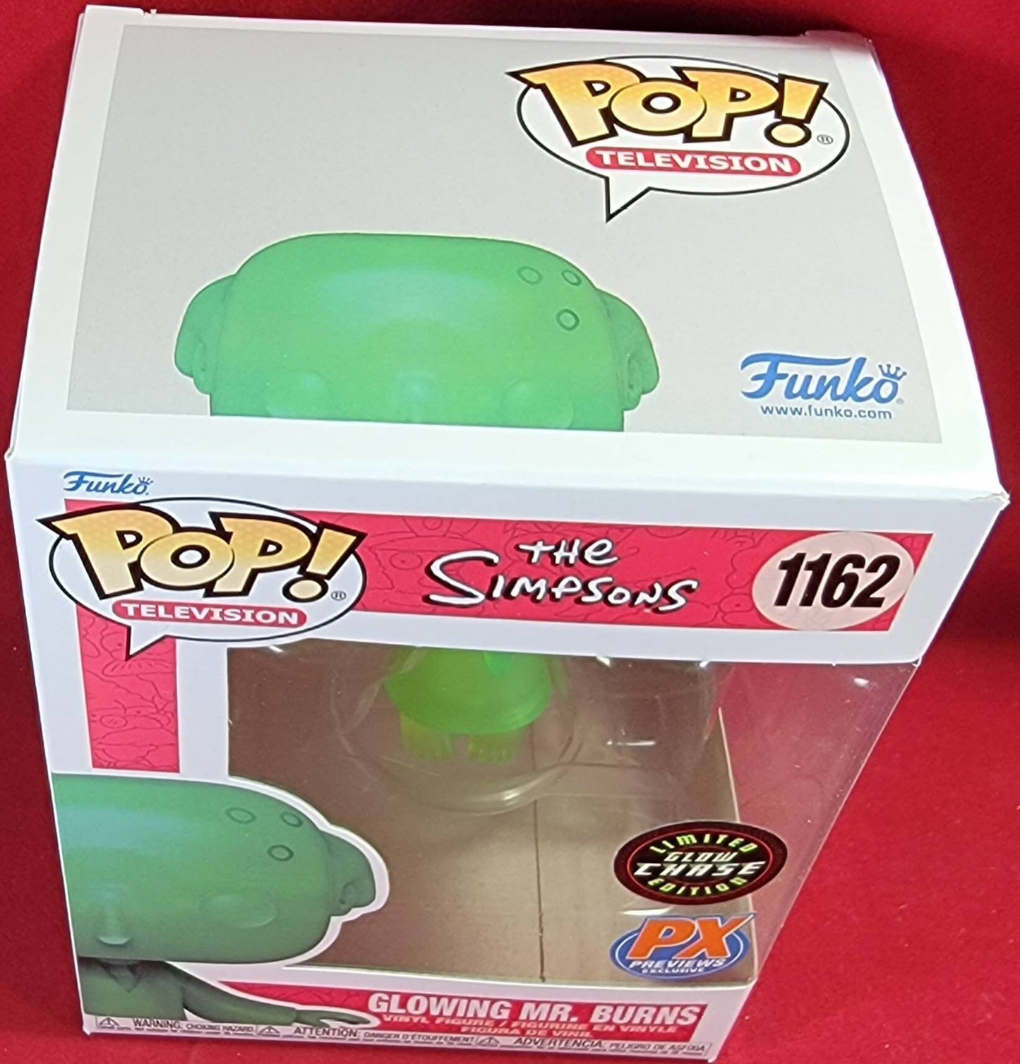 Simpson's glowing Mr. Burns chase px funko # 1162 (nib)