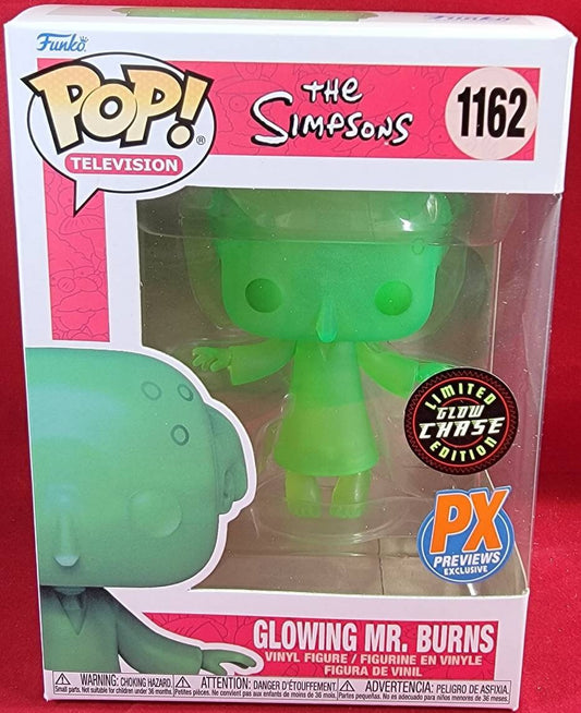 Simpson's glowing Mr. Burns chase px funko # 1162 (nib)