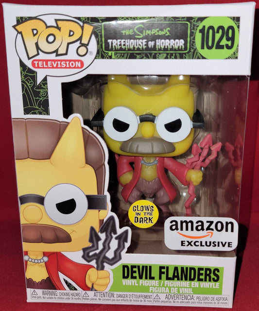 Simpson's devil flanders glow in the dark exclusive funko # 1029 (nib)
