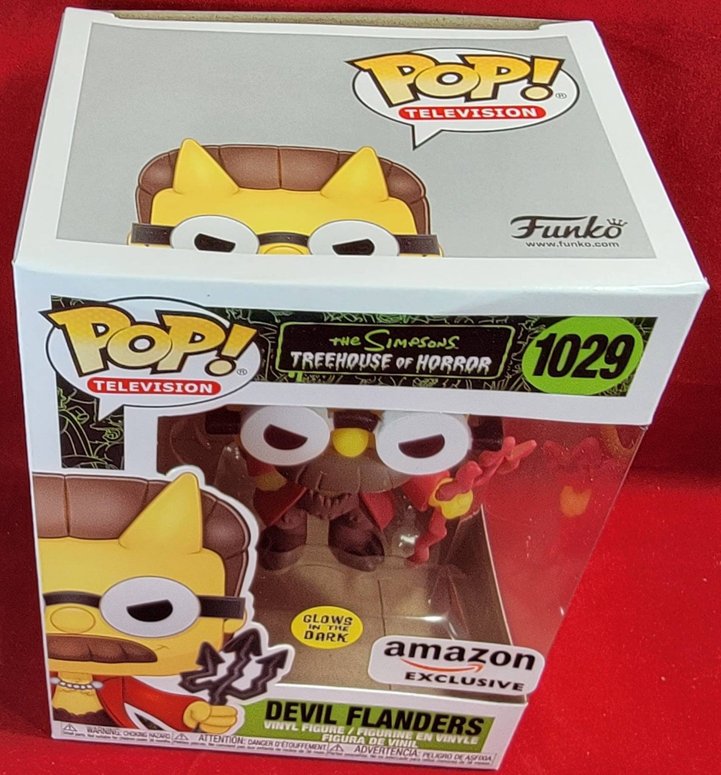 Simpson's devil flanders glow in the dark exclusive funko # 1029 (nib)