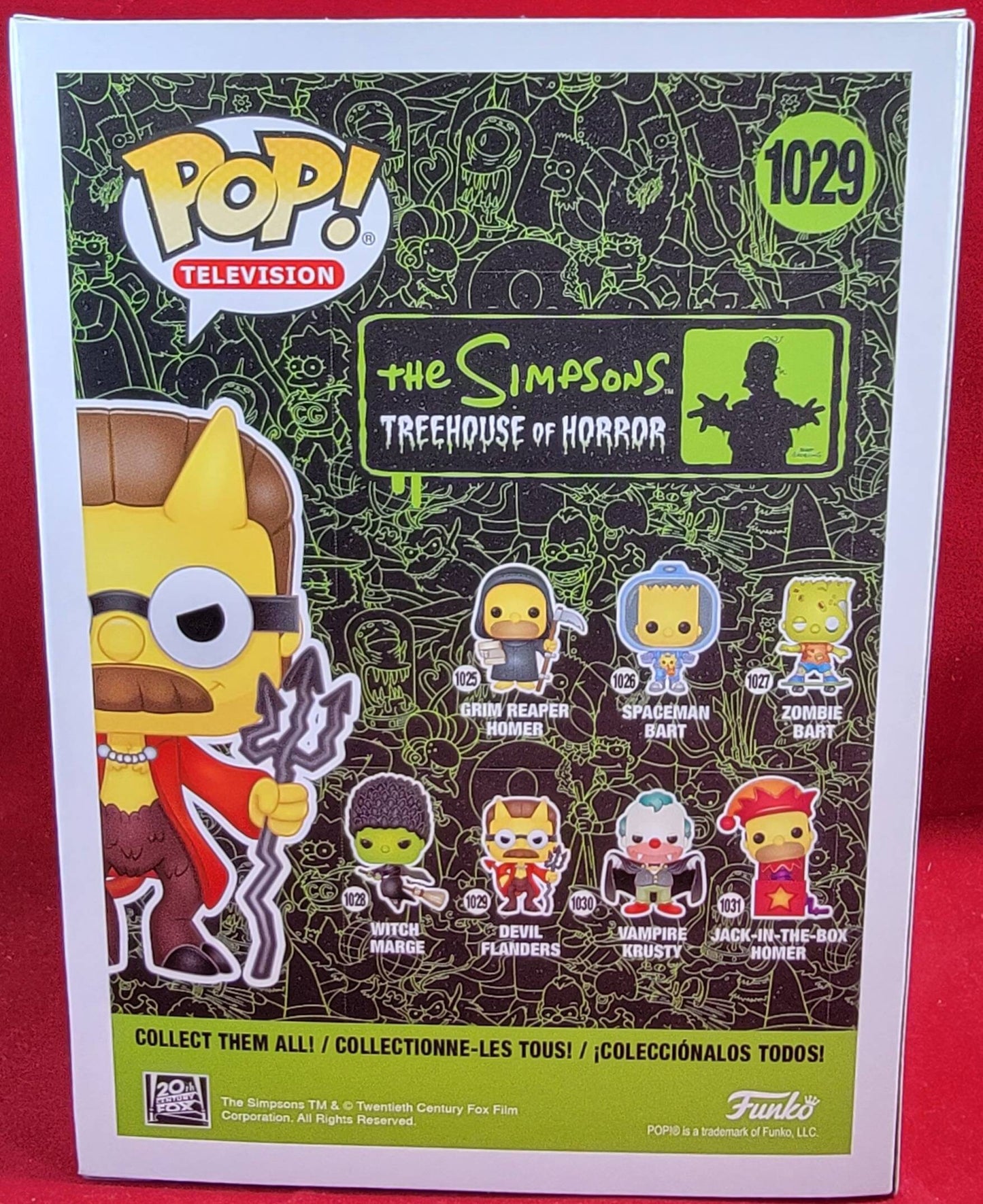 Simpson's devil flanders glow in the dark exclusive funko # 1029 (nib)