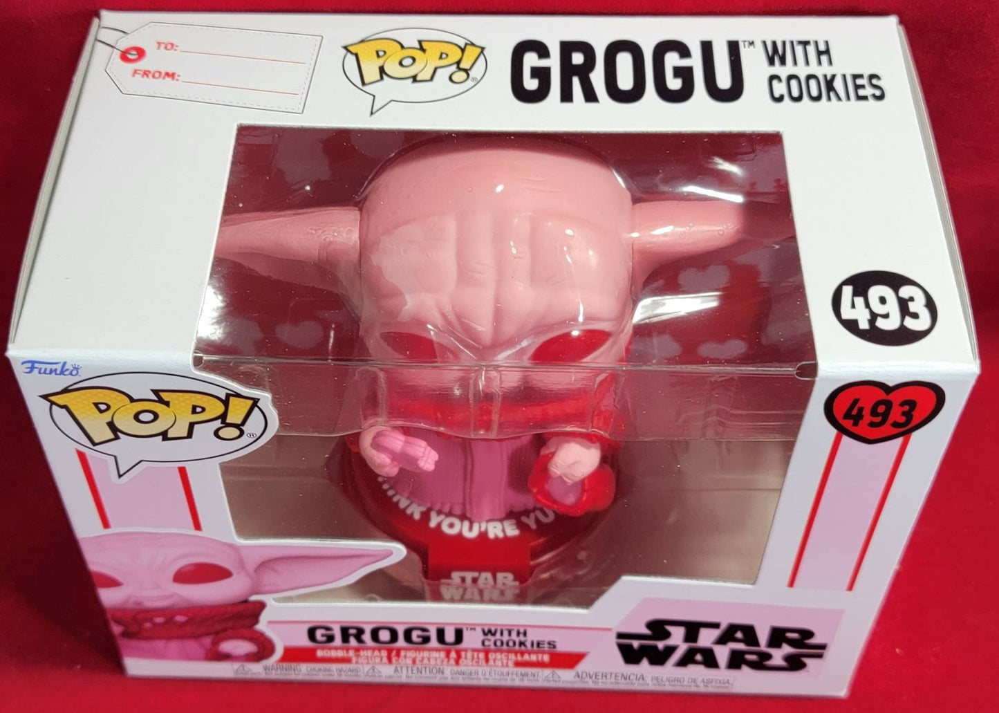 The grogu Mandalorian Funko # 493 Star Wars Pop
