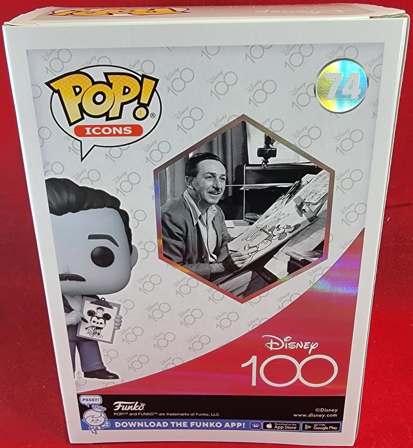 Walt disney with drawing funko # 74 (nib)