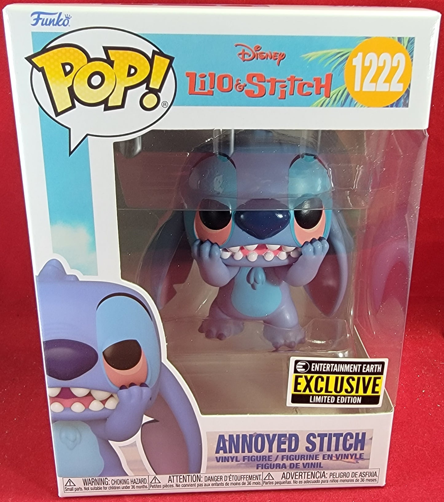 Annoyed stitch entertainment earth exclusive funko # 1222 (nib)