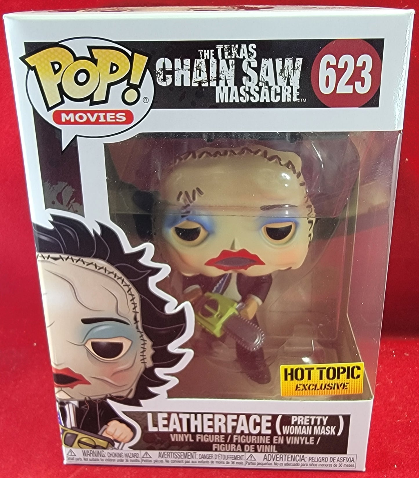 Leatherface (pretty woman mask)hot topic exclusive #623 (nib)
With pop protector