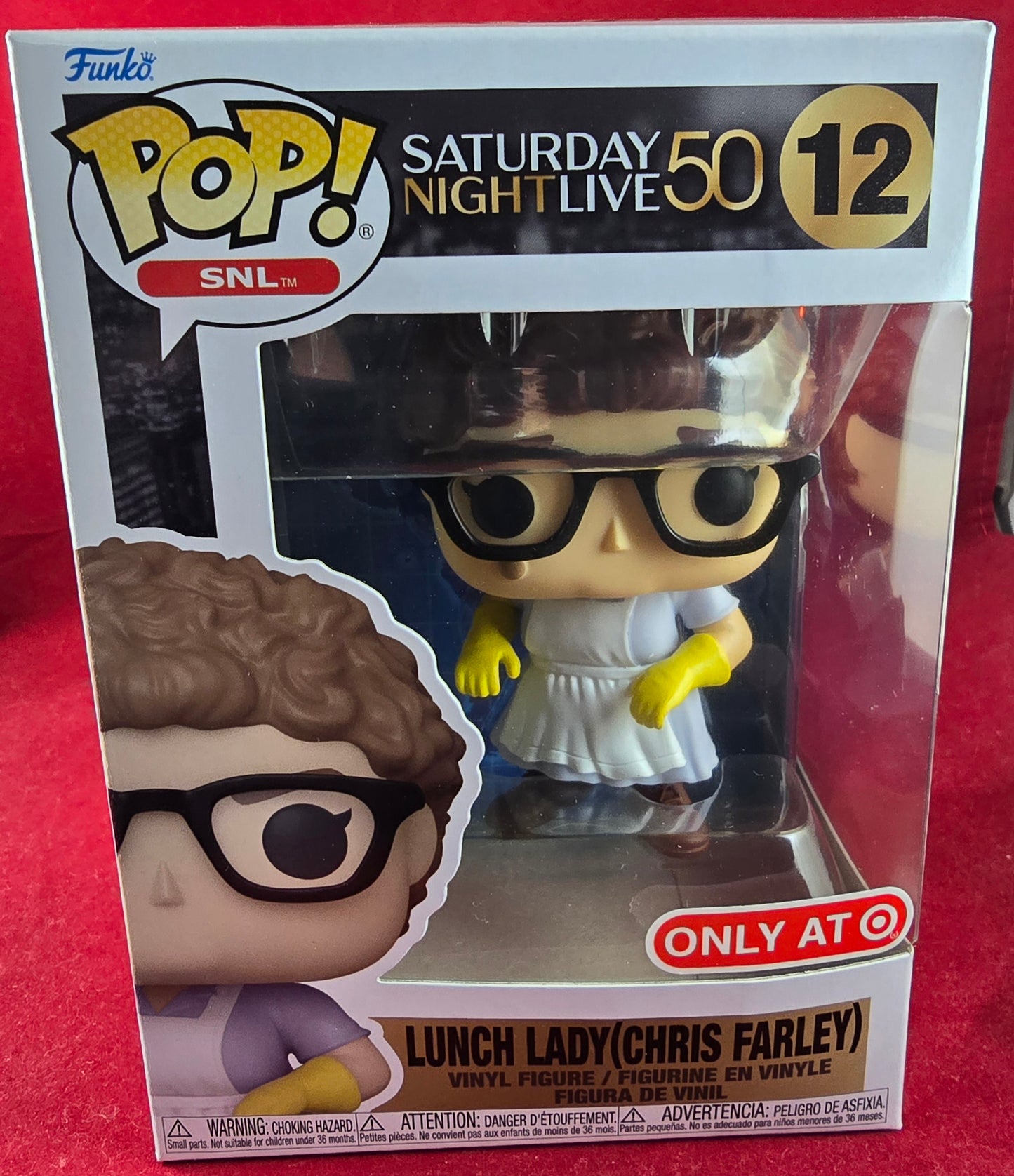 Lunch lady (Chris Farley) target exclusive funko # 12 (nib) with pop protector