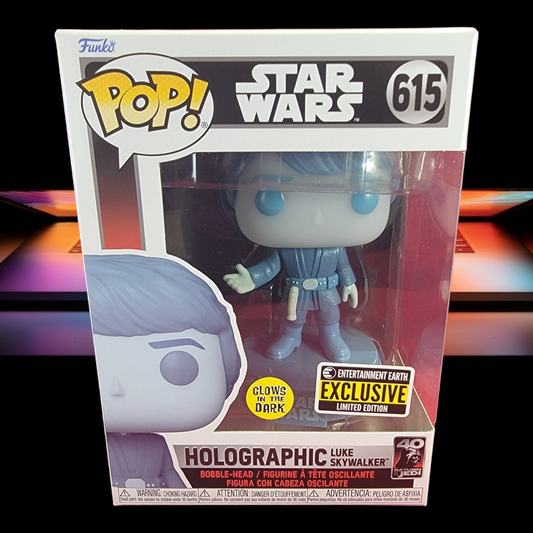 Brand new holographic Luke Skywalker entertainment earth funko # 615 (nib)