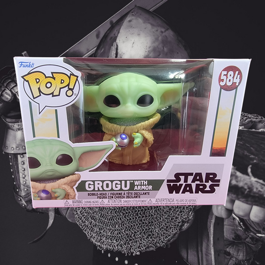 Grogu with Armor funko # 584 (nib)
With pop protector