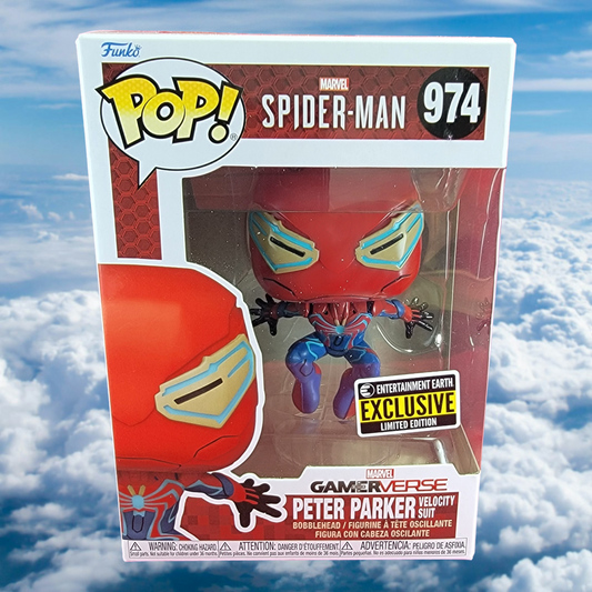 Peter parker velocity suit funko # 974 (nib)
With pop protector
