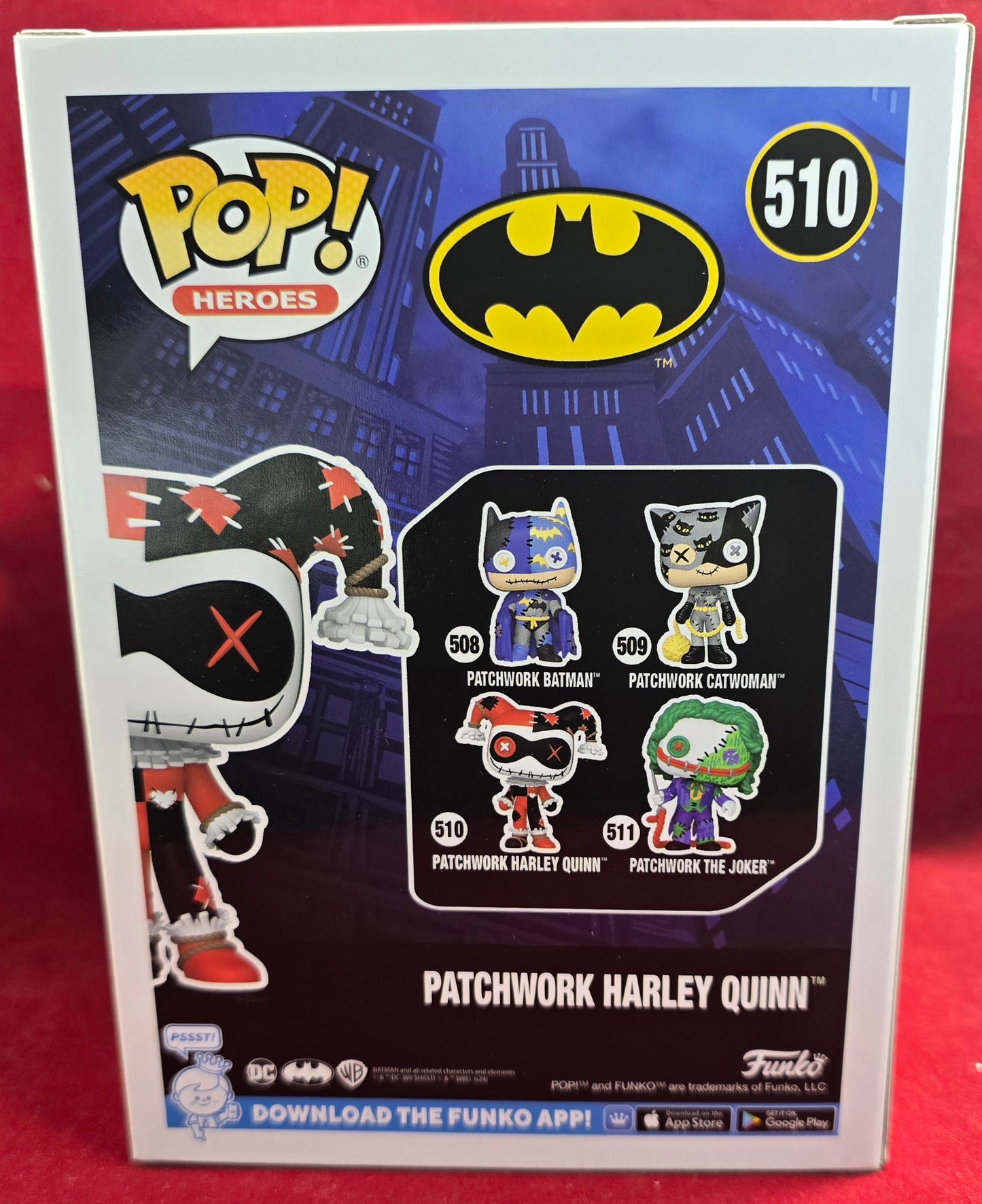 Patchwork Harley Quinn funko # 510 (nib) With pop protector