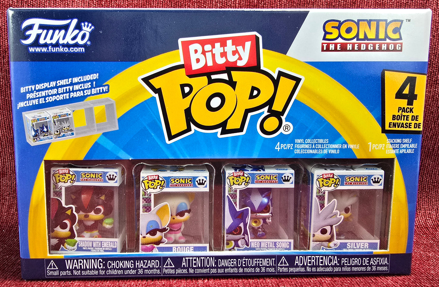 Sonic the Hedgehog Shadow Bitty Bop 4-Pack (Nib)
