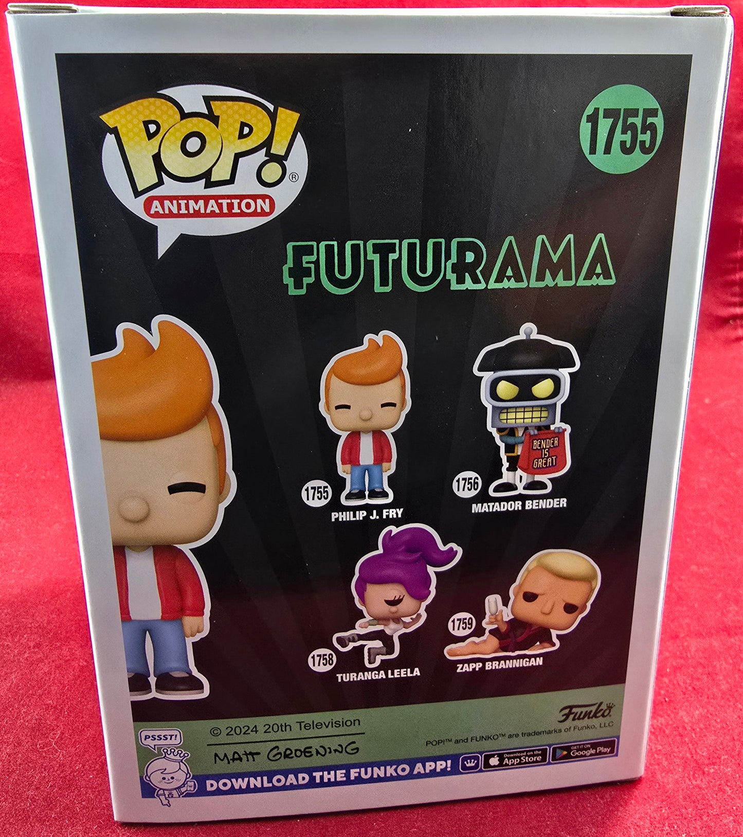 Philip j. Fry funko # 1755 (nib) with pop protector