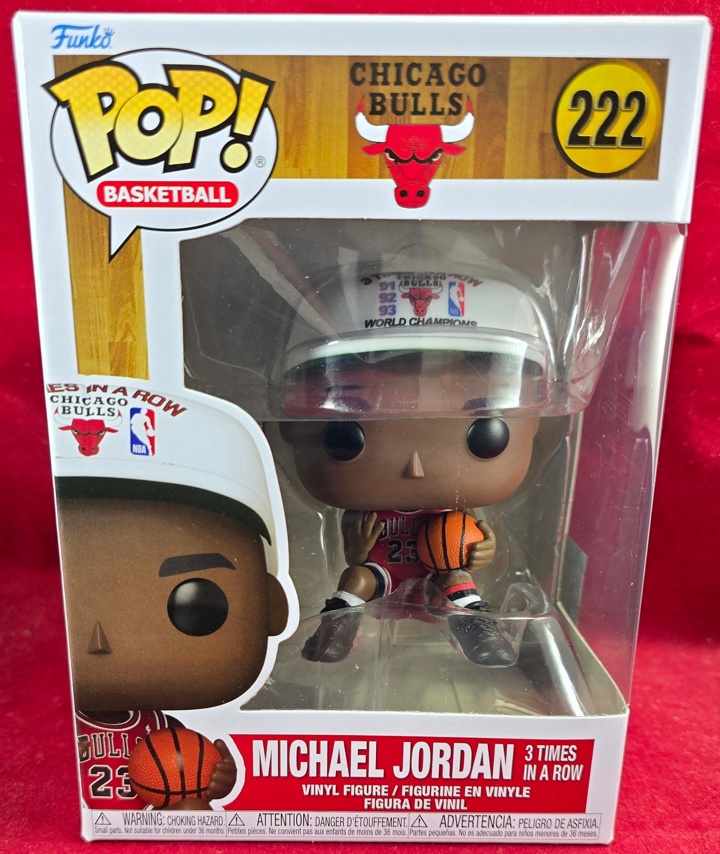 Funko Pop! Michael Jordan 3 Times In A Row  Funko #222 (Nib) With Pop Protector