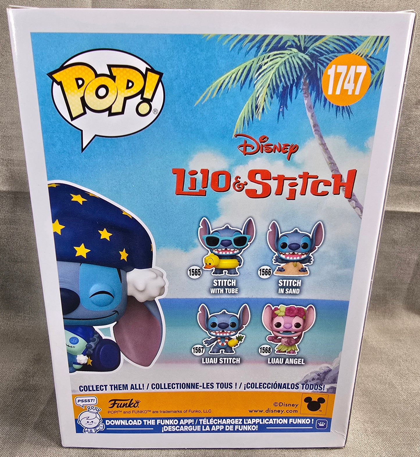 Funko Pop! Vinyl: Stitch  PJ's  Exclusive Funko Pop # 1747 (Nib) With pop Protector