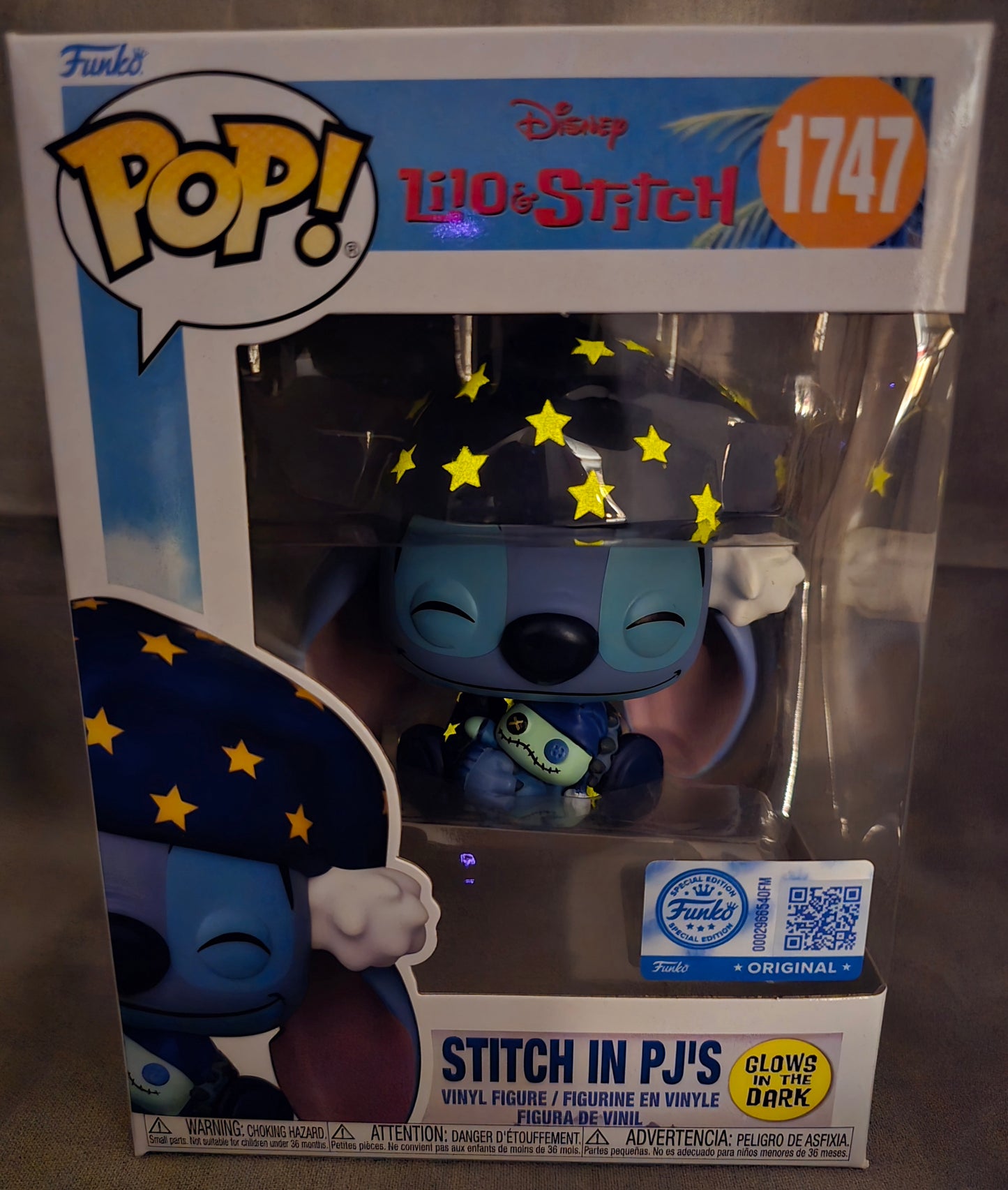 Funko Pop! Vinyl: Stitch  PJ's  Exclusive Funko Pop # 1747 (Nib) With pop Protector