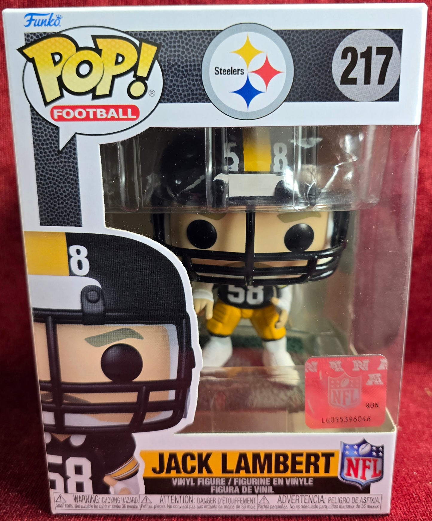 Funko POP! Football: Jack Lambert  # 217 (Nib)
With pop protector