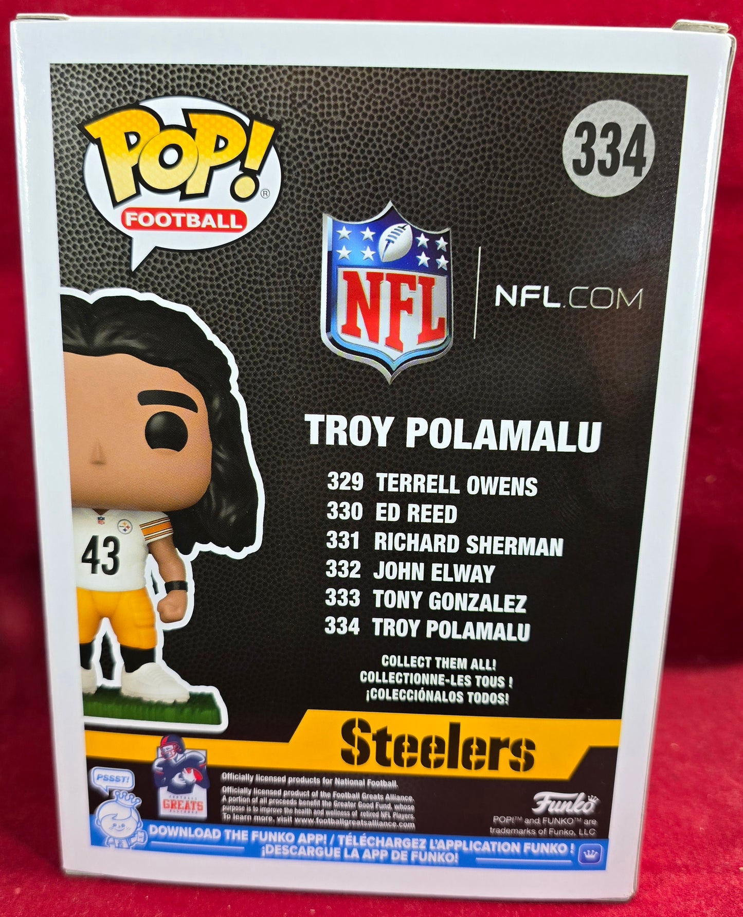 Funko POP!  Troy Polamalu Funko # 334 (Nib)
With pop protector