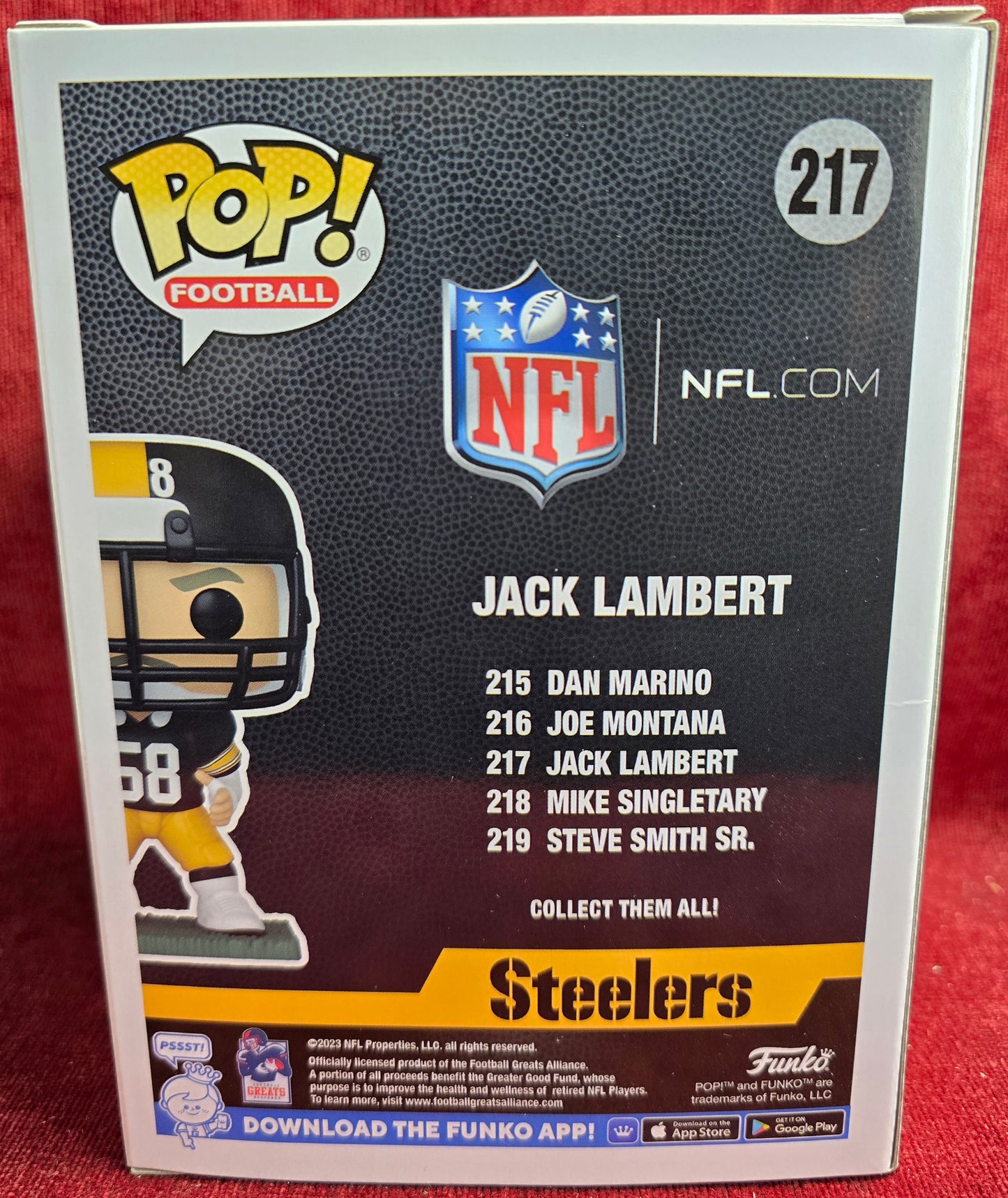 Funko POP! Football: Jack Lambert  # 217 (Nib)
With pop protector