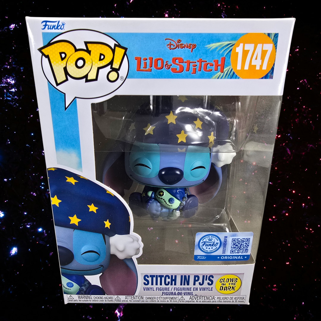Funko Pop! Vinyl: Stitch  PJ's  Exclusive Funko Pop # 1747 (Nib) With pop Protector