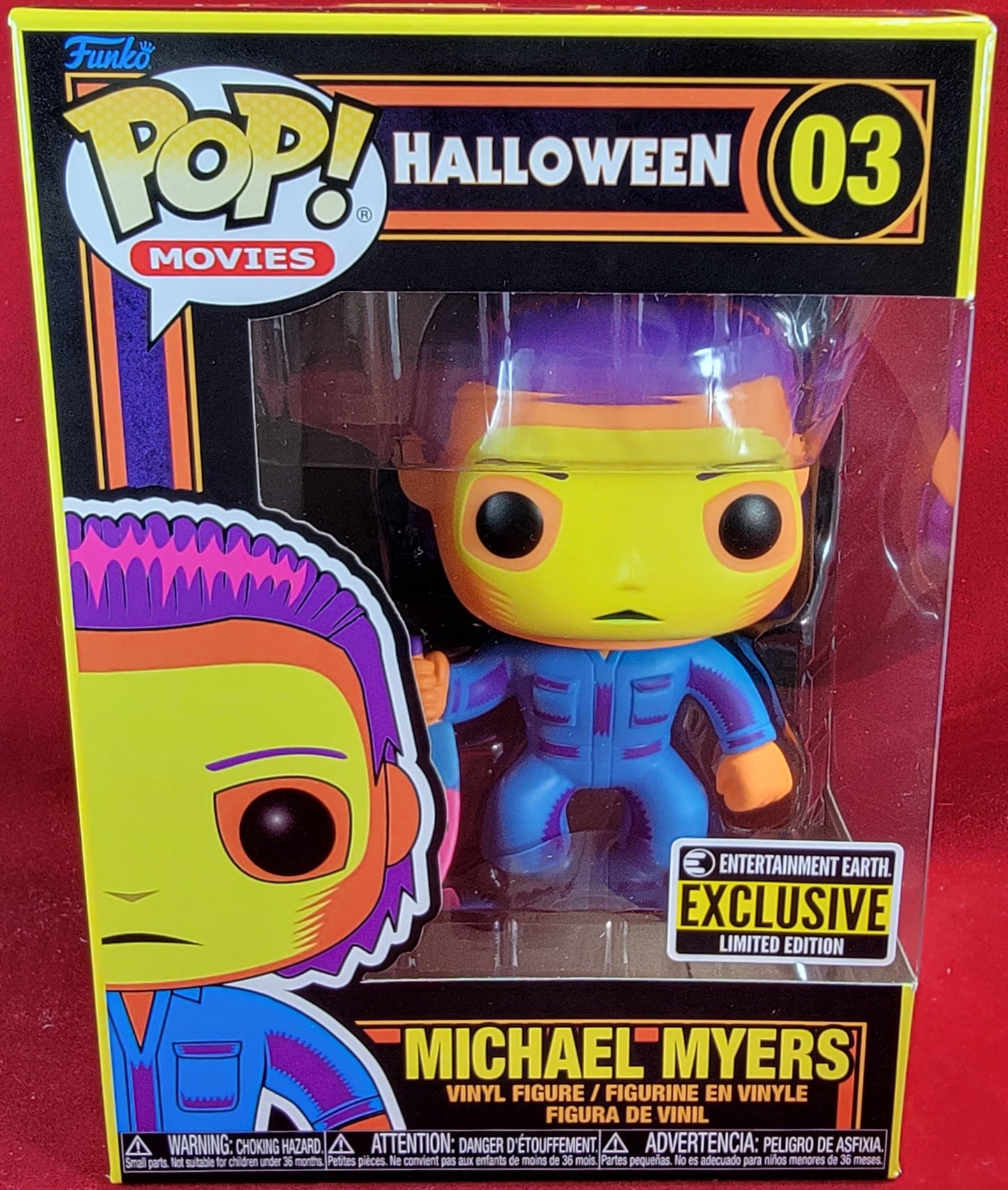 Michael myers blacklight entertainment earth exclusive funko # 03 (nib)