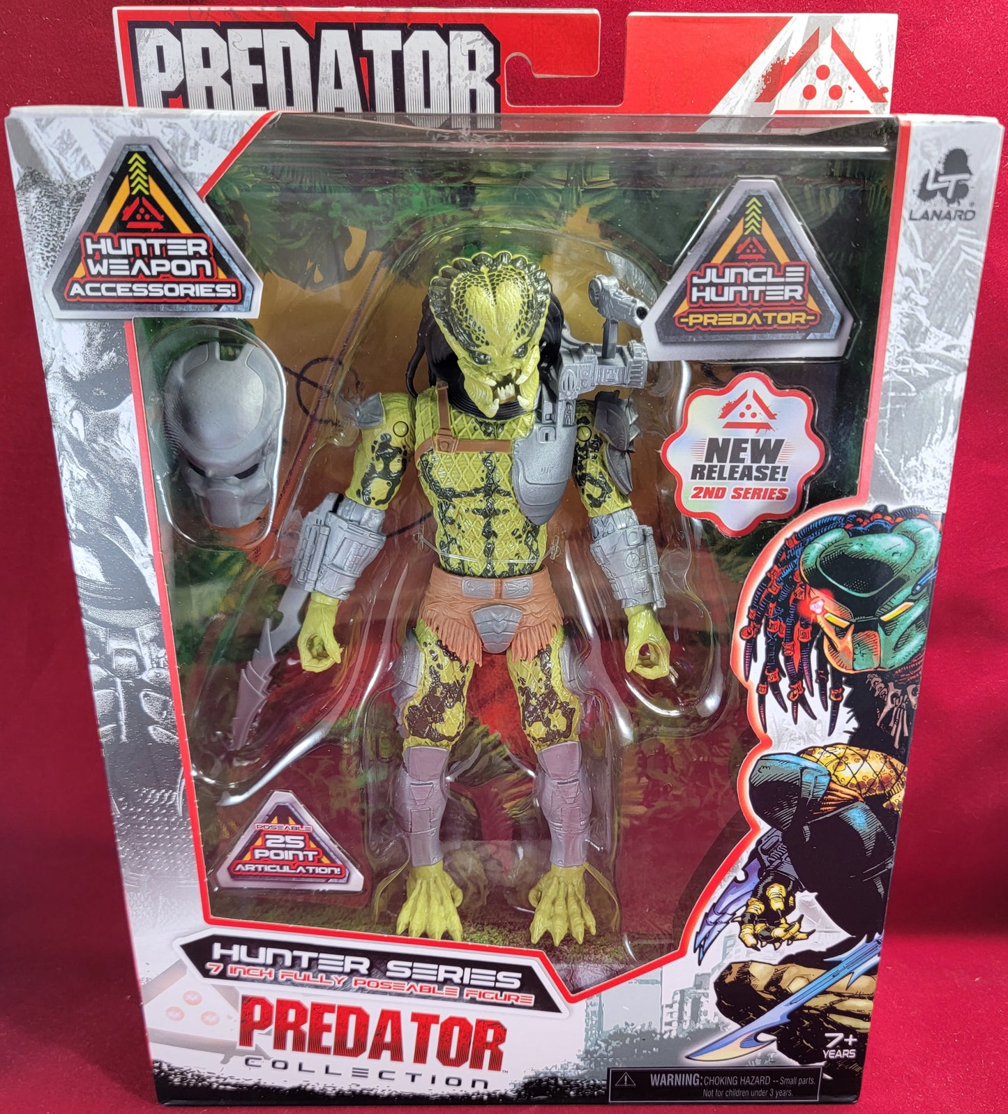 7 inch warrior hunter predator (nib) Brand new fully poseable Wal-Mart exclusive jungle hunter predator. 25 point articulation figure from lanard. Excellent condition.