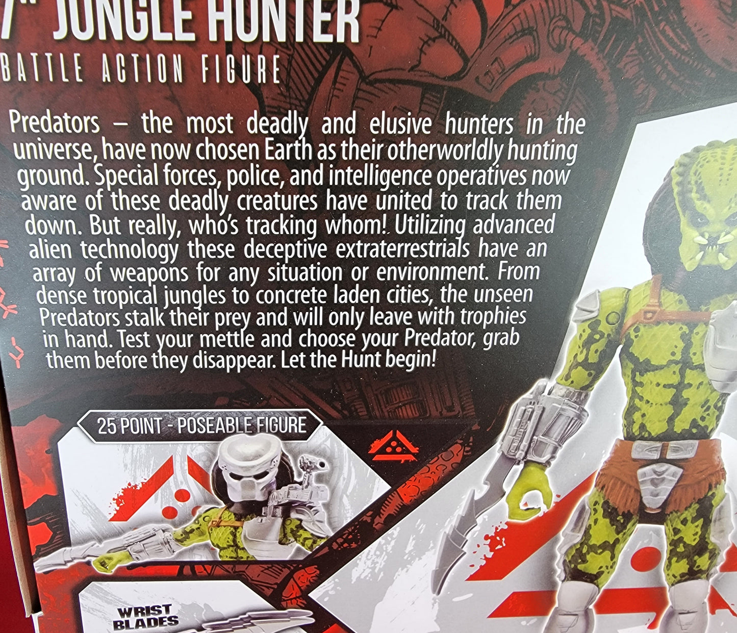 7 inch warrior hunter predator (nib) Brand new fully poseable Wal-Mart exclusive jungle hunter predator. 25 point articulation figure from lanard. Excellent condition.