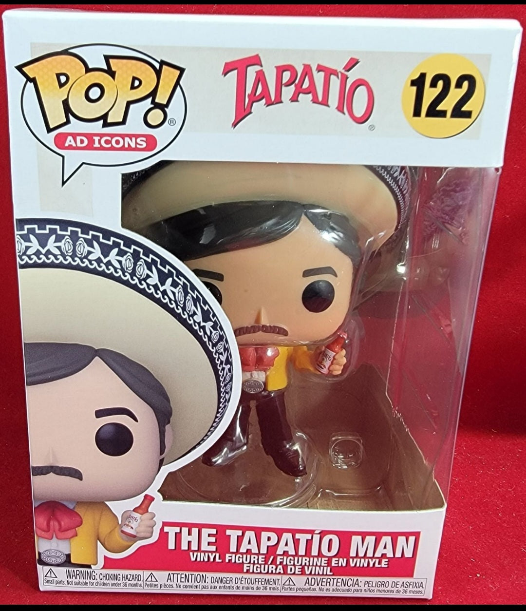 The Tapatio man # 122 funko (nib)
Brand tapatio salsa picante hot sauce pop icon. Pop looks awesome with near perfect condition.
(Includes compatible Box Protector)
