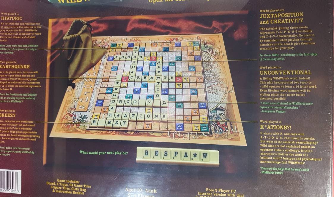 Wild Words: The Crossword Game with a Wild Card!! NIB