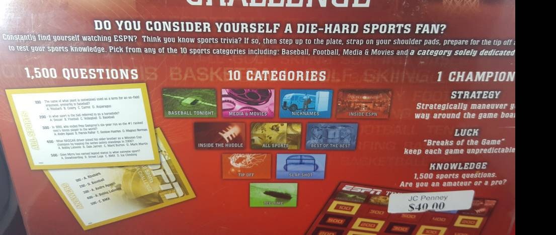 ESPN all sports trivia challenge game (nib) sealed