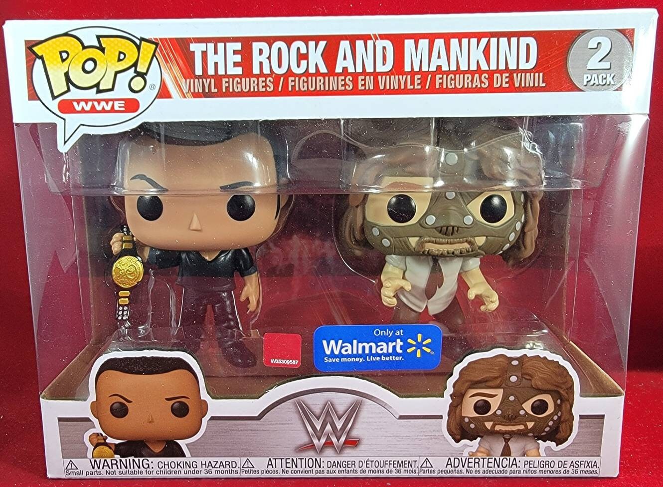 A rock funko set with A mankind funko exclusive (nib)