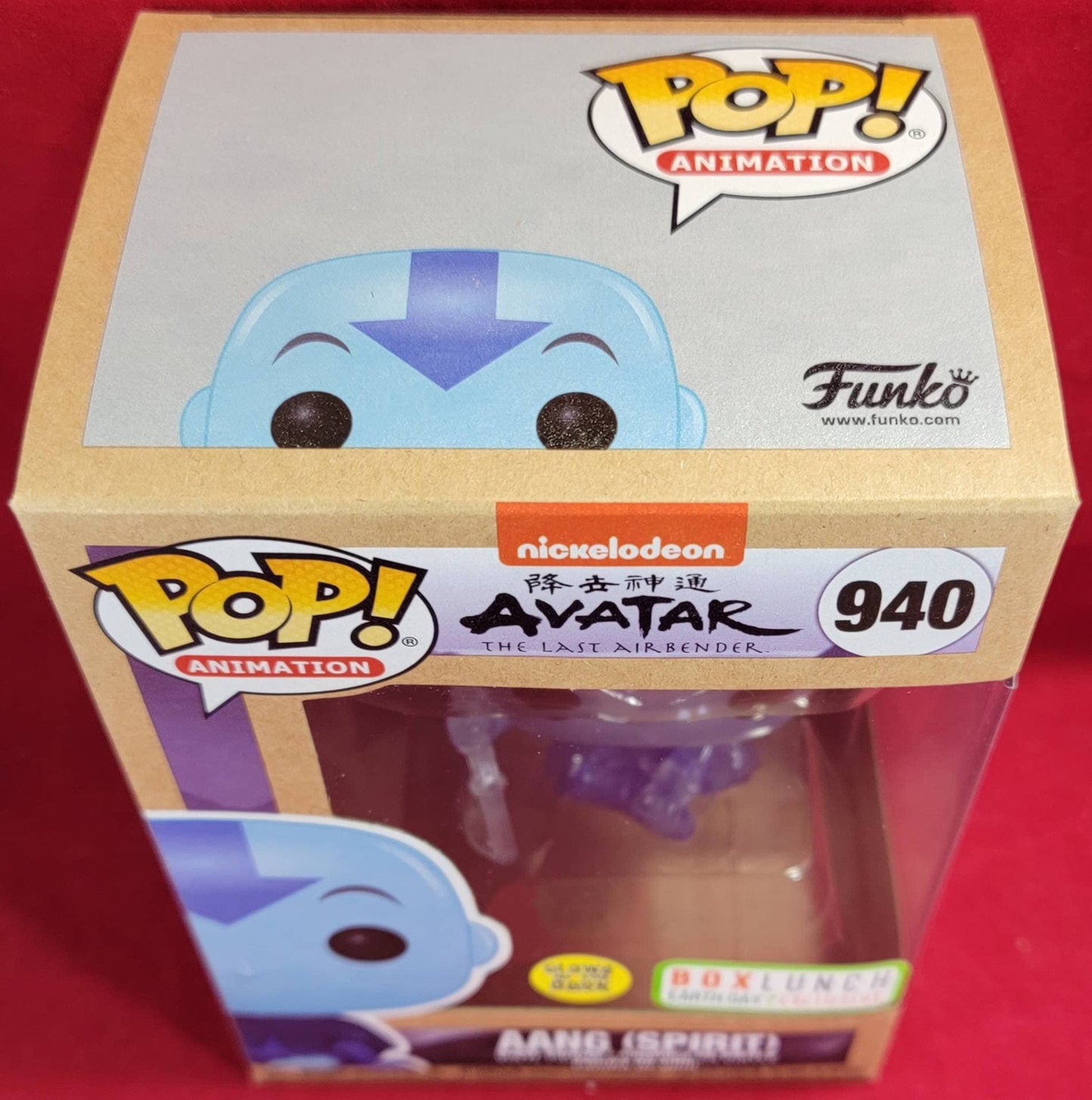 Aang spirit glow in the dark boxlunch earth day exclusive funko #940 (nib)