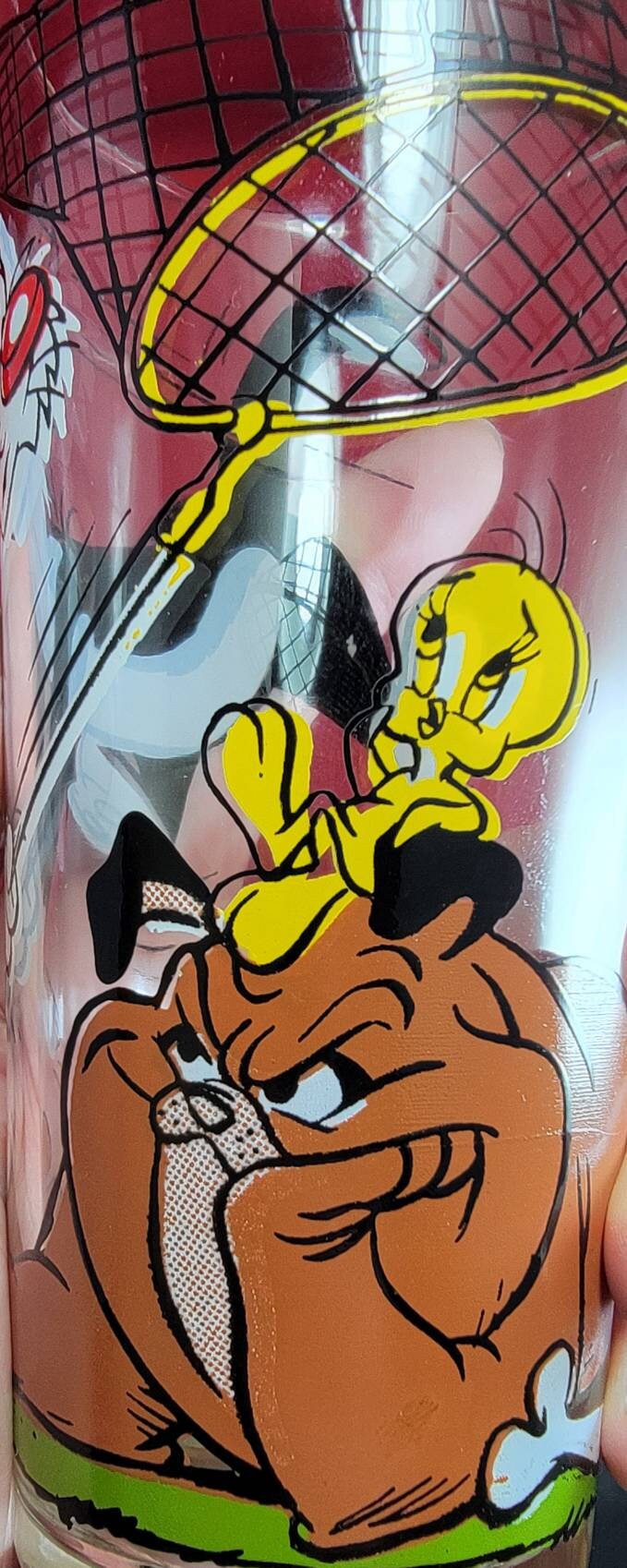 Pepsi glass with Sylvester and tweety bird glass (1976)