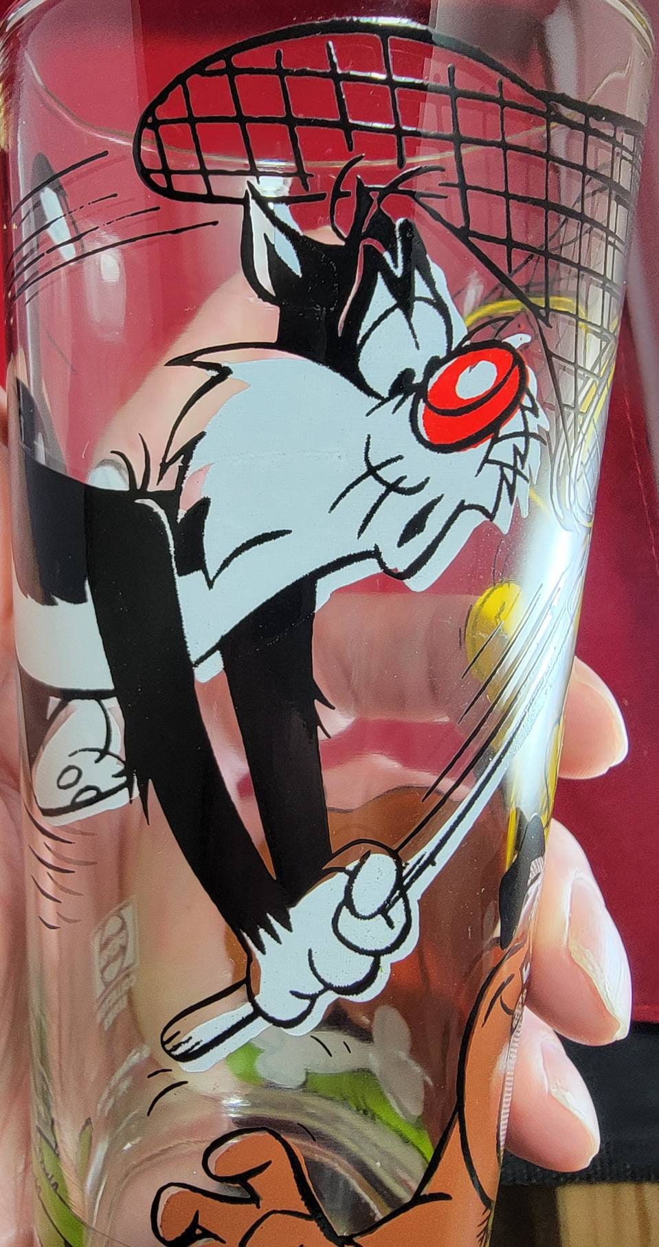 Pepsi glass with Sylvester and tweety bird glass (1976)
